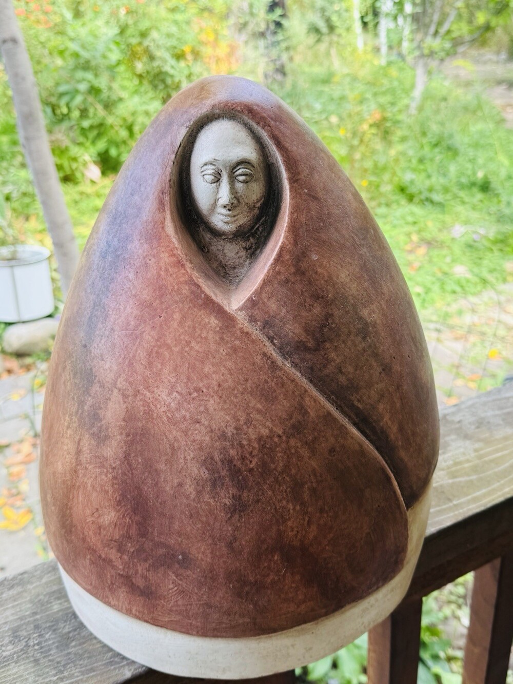 Large Blanket Woman Pottery Sculpture Southwest Native American Style 17”